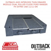 OUTBACK 4WD INTERIORS TWIN DRAWER DUAL FLOOR FORD RANGER PX EXTRA CAB 11/11-ON